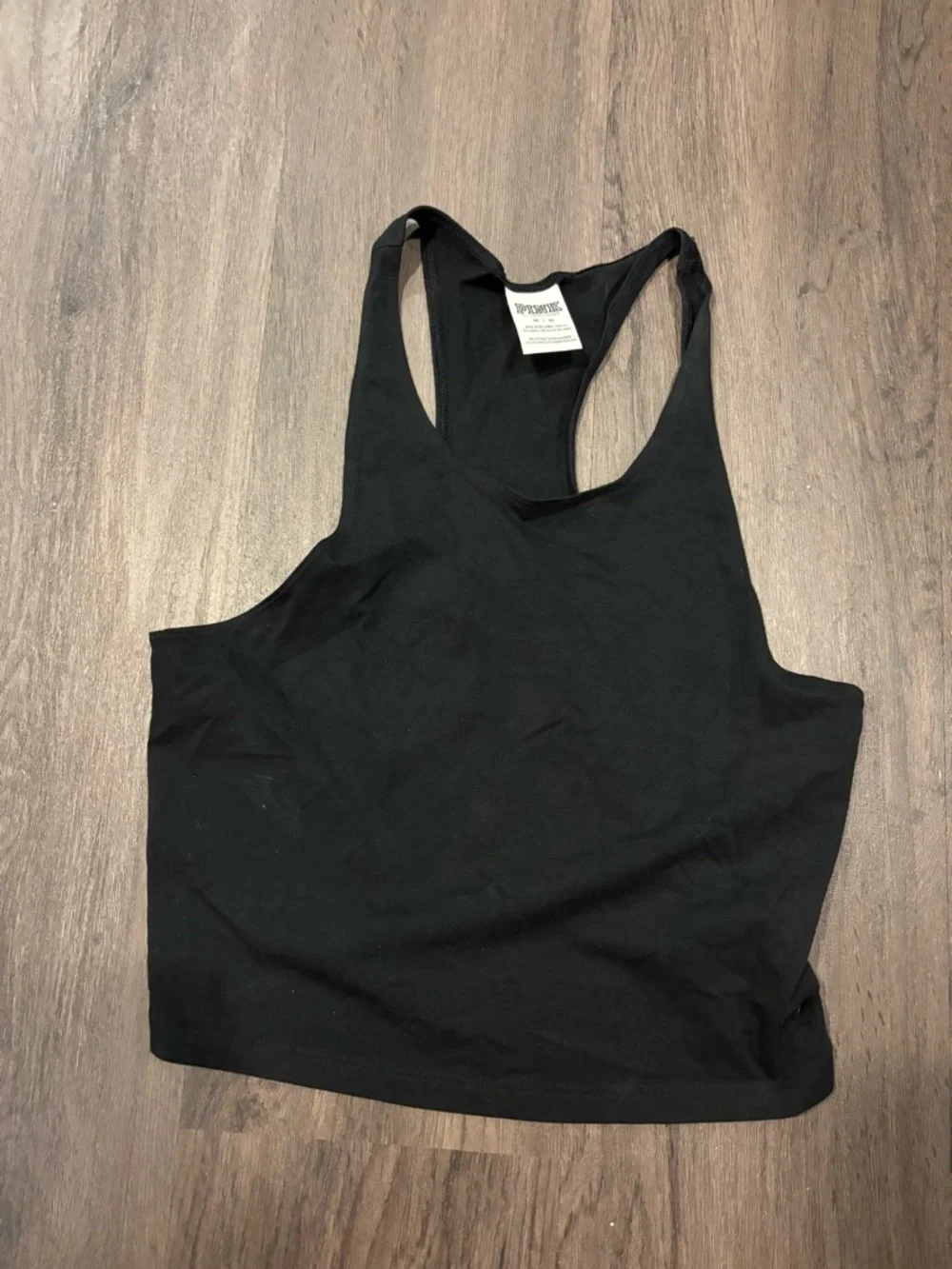 PINK Victoria's Secret Black Racerback Crop Tank